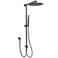 12" Large Round Stainless Steel Twin Shower Set with Diverter & Wall Rail Arm - Matte Black