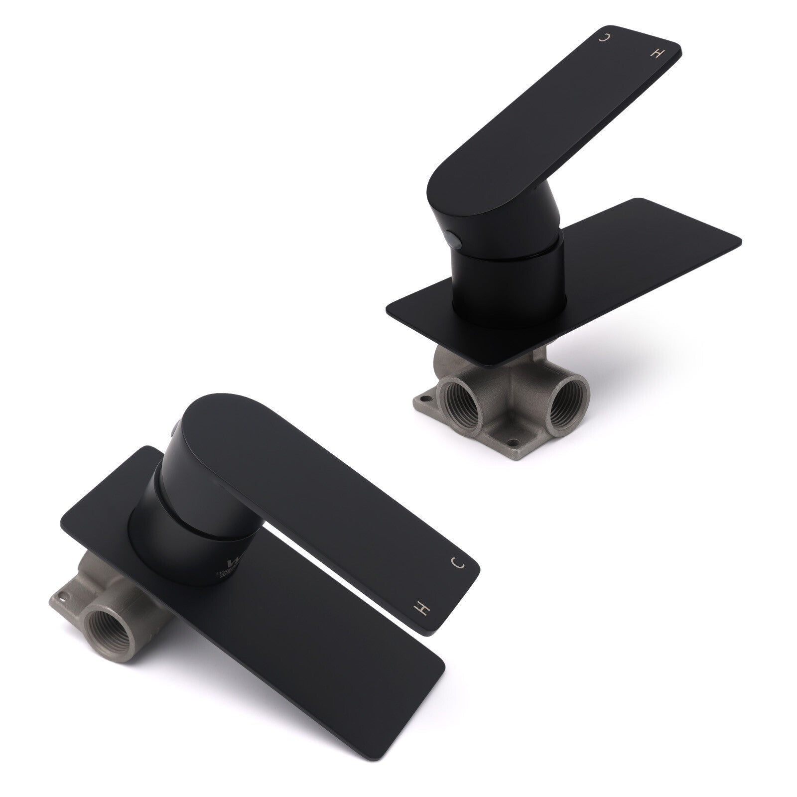 Matte Black Rectangle Shower Mixer Hot Cold Control Tap 35mm Ceramic Cartridge - Furniture > Bathroom > Shower Heads & Screens - Rivercity House & Home Co. (ABN 18 642 972 209) - Affordable Modern Furniture Australia