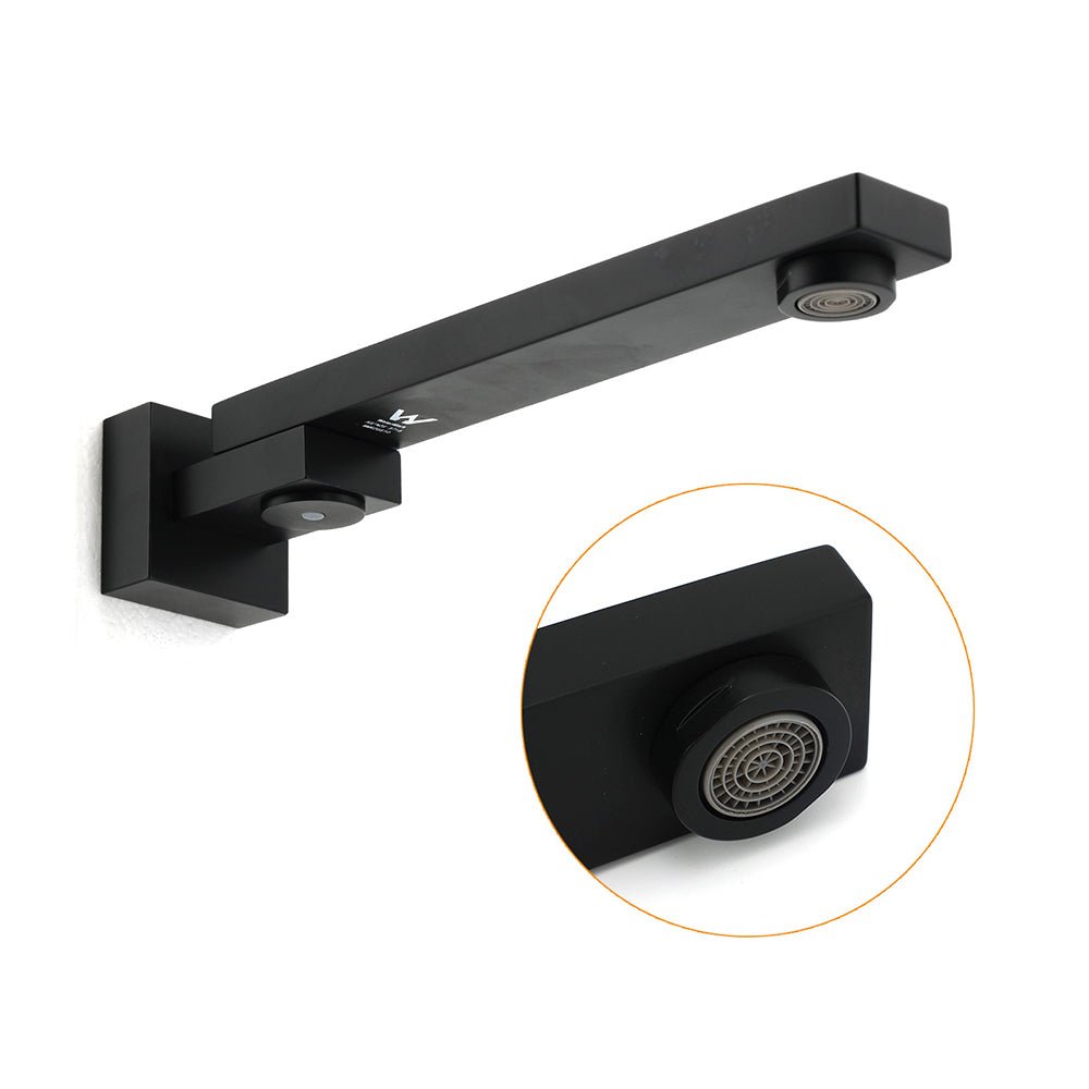 Matte Black Square Bathtub Faucet 180° Swivel Water Spout Outlet Basin Watermark - Furniture > Bathroom > Shower Heads & Screens - Rivercity House & Home Co. (ABN 18 642 972 209) - Affordable Modern Furniture Australia