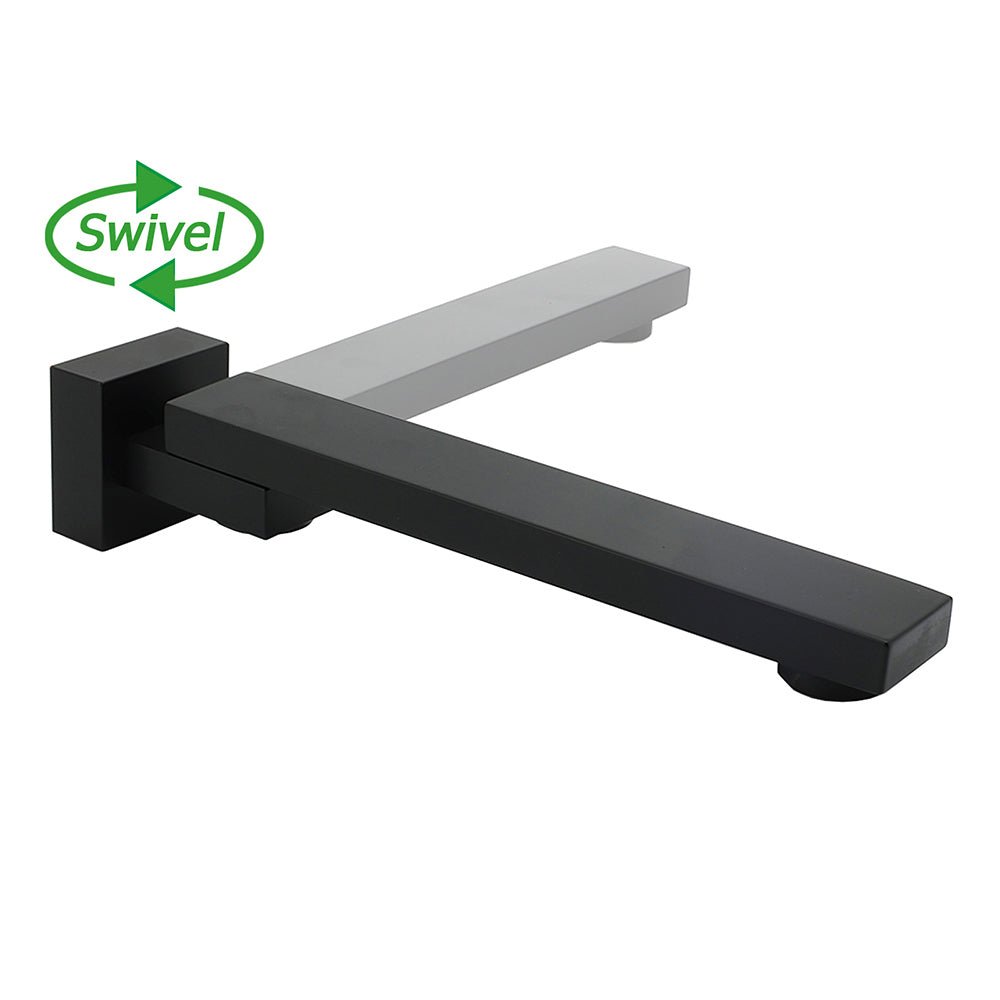Matte Black Square Bathtub Faucet 180° Swivel Water Spout Outlet Basin Watermark - Furniture > Bathroom > Shower Heads & Screens - Rivercity House & Home Co. (ABN 18 642 972 209) - Affordable Modern Furniture Australia