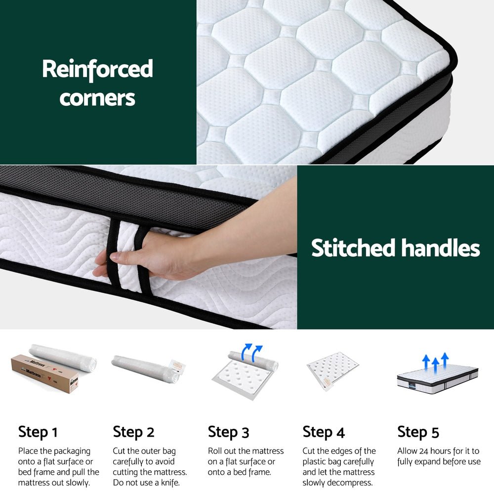 Mattress Cool Gel Foam 25cm King Single - Furniture > Mattresses > King Single Mattress - Rivercity House & Home Co. (ABN 18 642 972 209) - Affordable Modern Furniture Australia