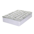 11cm Bamboo Pillowtop Mattress Topper Double - Green & White