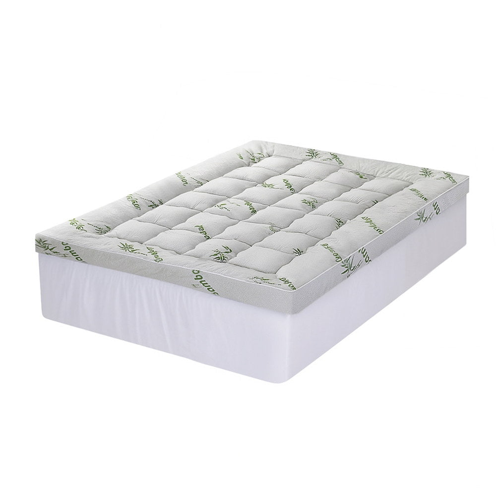 Mattress Topper 11cm Pillowtop toppers Bamboo Double - Furniture > Mattresses > Mattress Toppers - Rivercity House & Home Co. (ABN 18 642 972 209) - Affordable Modern Furniture Australia