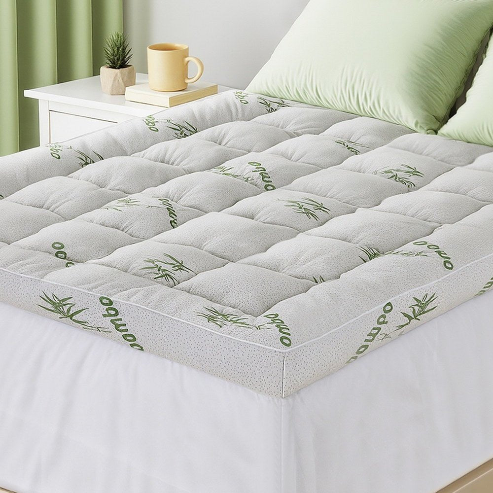 Mattress Topper 11cm Pillowtop toppers Bamboo Double - Furniture > Mattresses > Mattress Toppers - Rivercity House & Home Co. (ABN 18 642 972 209) - Affordable Modern Furniture Australia