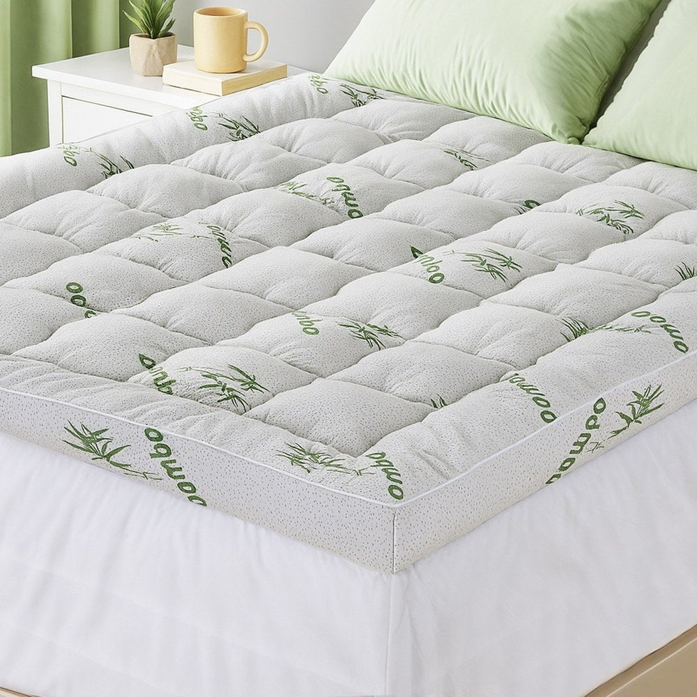 Mattress Topper 11cm Pillowtop toppers Bamboo Queen - Furniture > Mattresses > Mattress Toppers - Rivercity House & Home Co. (ABN 18 642 972 209) - Affordable Modern Furniture Australia