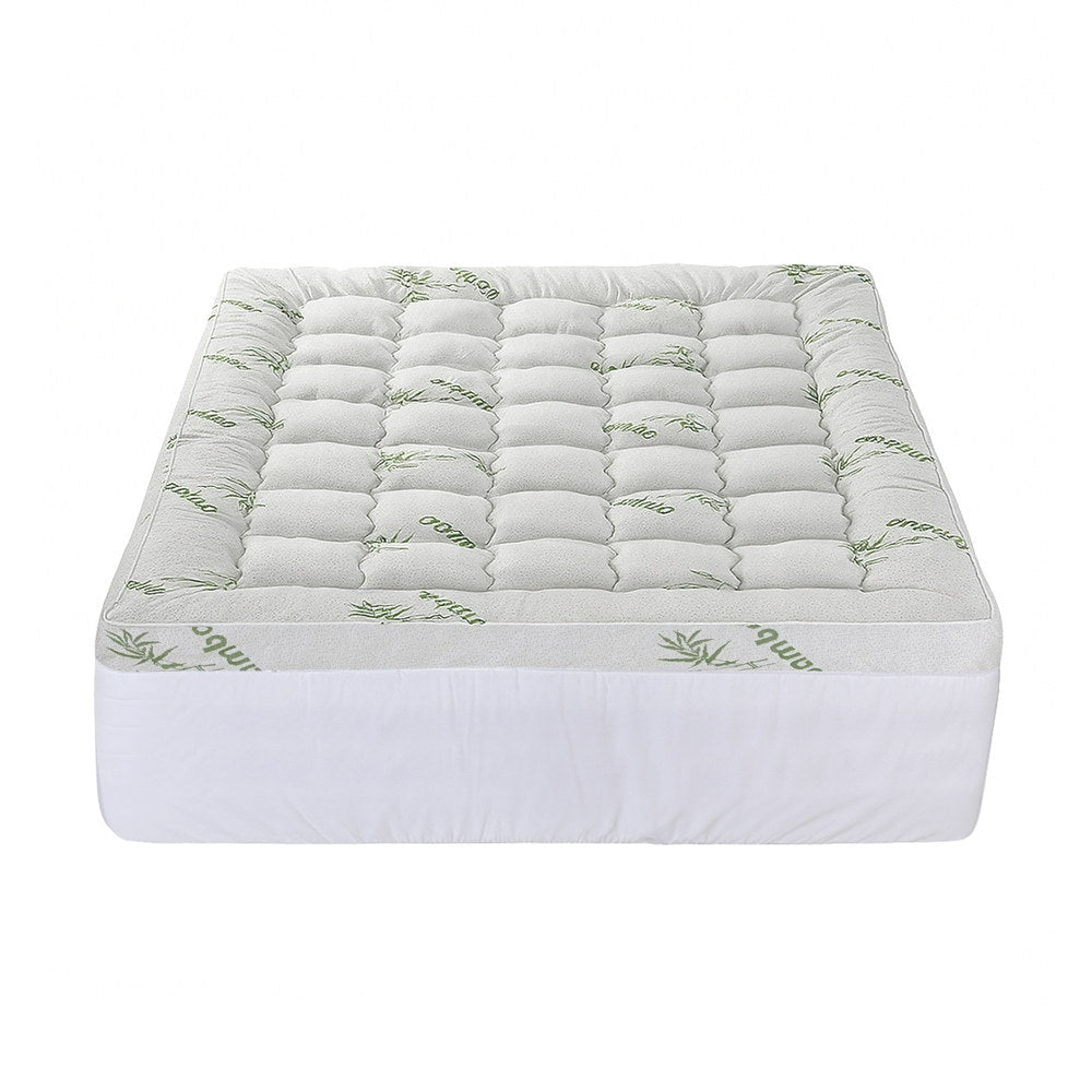Mattress Topper 11cm Pillowtop toppers Bamboo Queen - Furniture > Mattresses > Mattress Toppers - Rivercity House & Home Co. (ABN 18 642 972 209) - Affordable Modern Furniture Australia