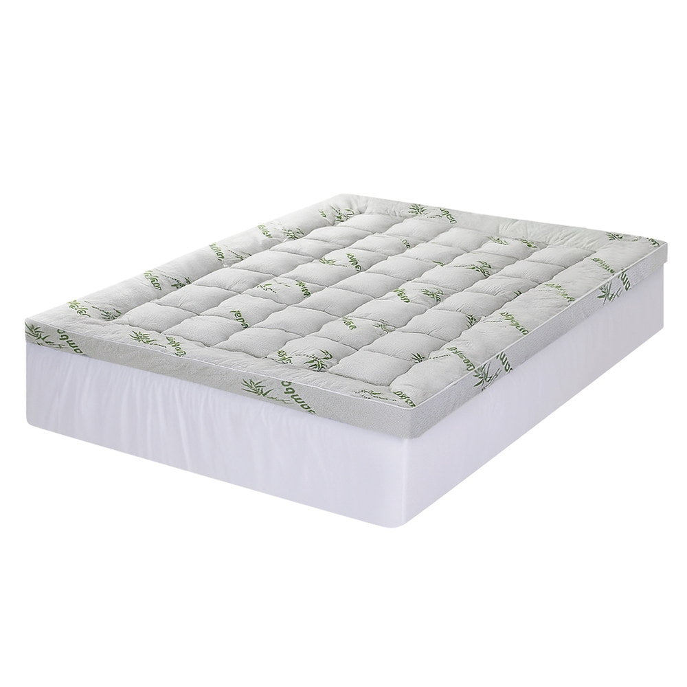 Mattress Topper 11cm Pillowtop toppers Bamboo Queen - Furniture > Mattresses > Mattress Toppers - Rivercity House & Home Co. (ABN 18 642 972 209) - Affordable Modern Furniture Australia