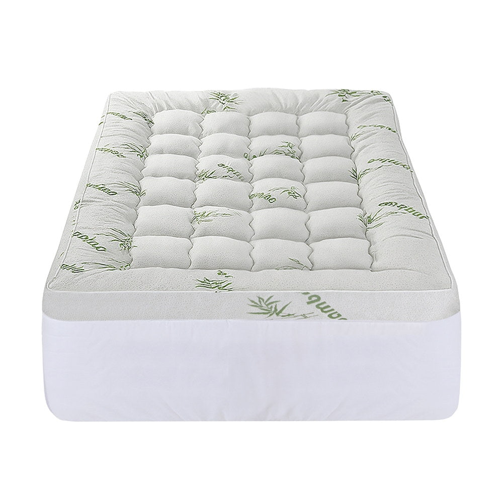 Mattress Topper 11cm Pillowtop toppers Bamboo Single - Furniture > Mattresses > Mattress Toppers - Rivercity House & Home Co. (ABN 18 642 972 209) - Affordable Modern Furniture Australia