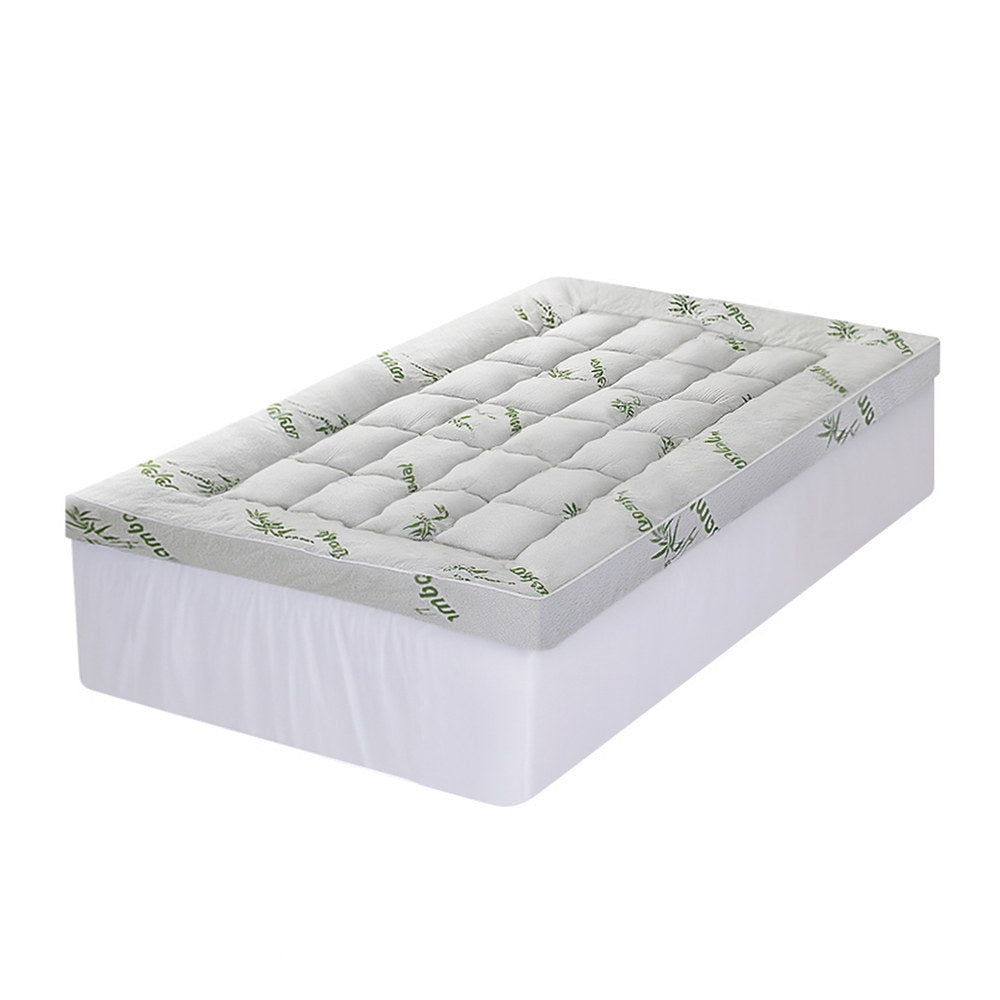 Mattress Topper 11cm Pillowtop toppers Bamboo Single - Furniture > Mattresses > Mattress Toppers - Rivercity House & Home Co. (ABN 18 642 972 209) - Affordable Modern Furniture Australia