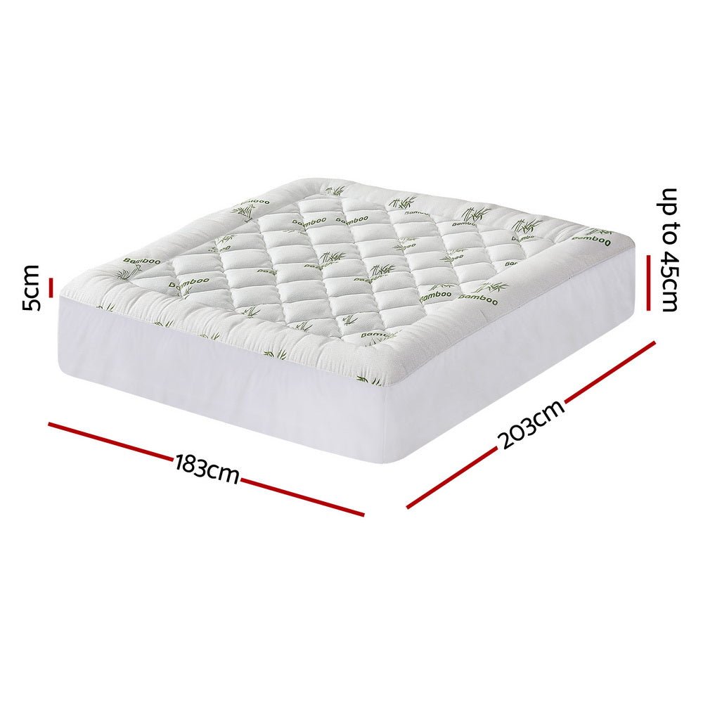 Mattress Topper 5cm Pillowtop toppers Bamboo King - Furniture > Mattresses > Mattress Toppers - Rivercity House & Home Co. (ABN 18 642 972 209) - Affordable Modern Furniture Australia