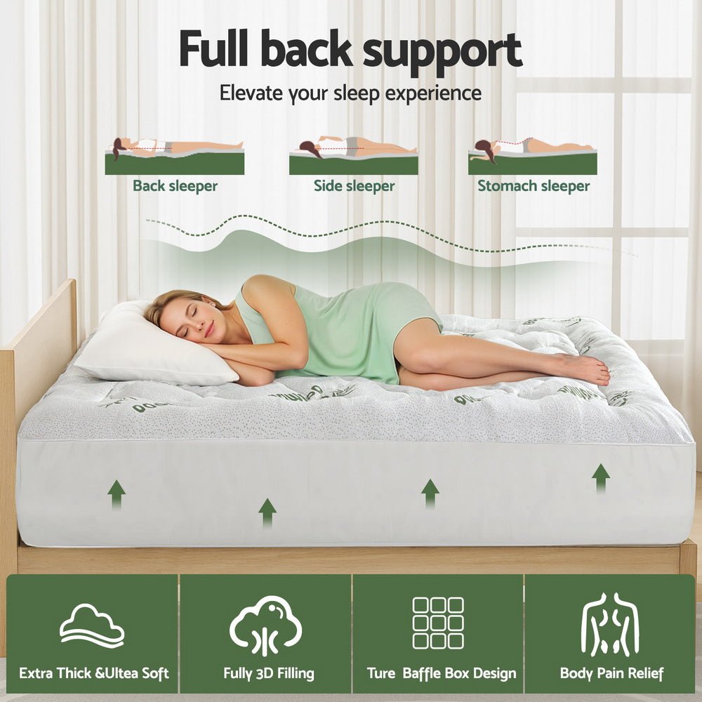 Mattress Topper 5cm Pillowtop toppers Bamboo King - Furniture > Mattresses > Mattress Toppers - Rivercity House & Home Co. (ABN 18 642 972 209) - Affordable Modern Furniture Australia
