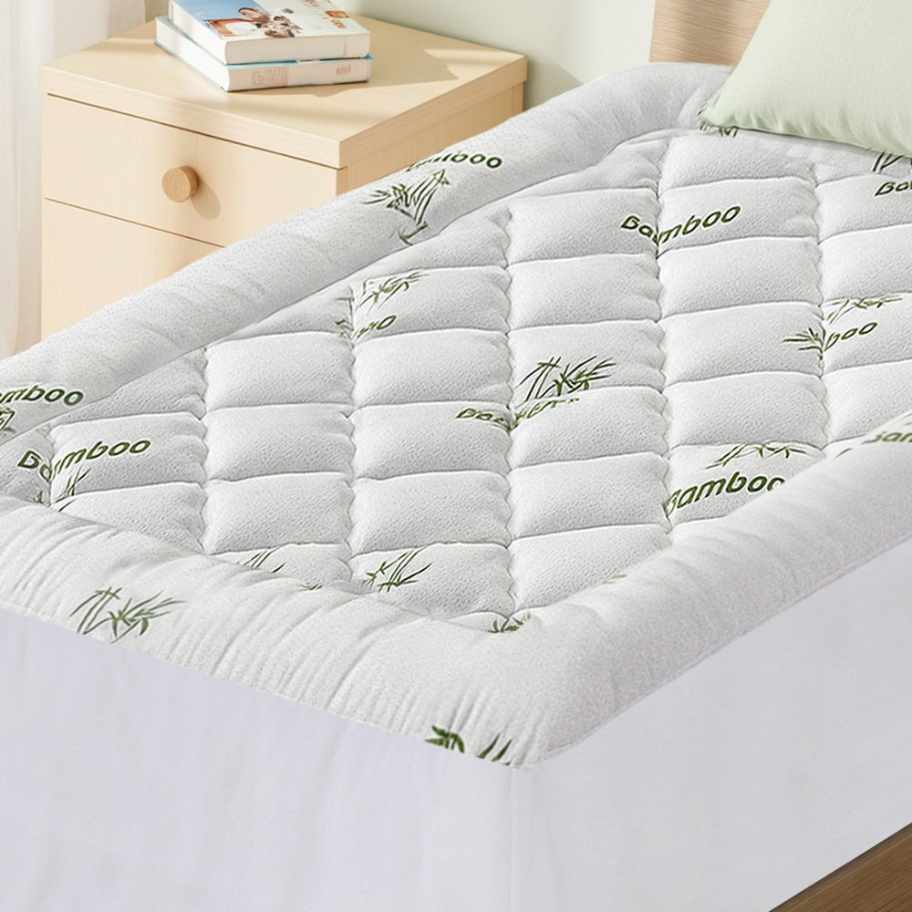 Mattress Topper 5cm Pillowtop toppers Bamboo King Single - Furniture > Mattresses > Mattress Toppers - Rivercity House & Home Co. (ABN 18 642 972 209) - Affordable Modern Furniture Australia