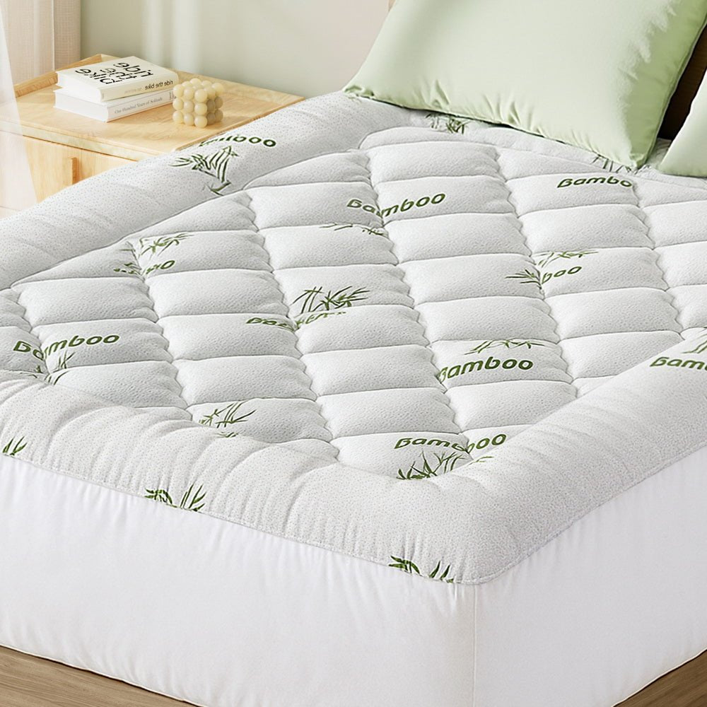 Mattress Topper 5cm Pillowtop toppers Bamboo Queen - Furniture > Mattresses > Mattress Toppers - Rivercity House & Home Co. (ABN 18 642 972 209) - Affordable Modern Furniture Australia
