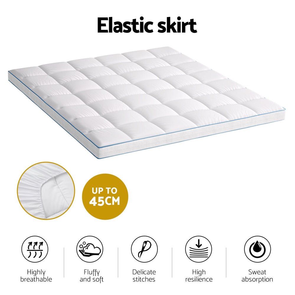 Mattress Topper Pillowtop Bamboo 10cm King - Furniture > Mattresses > Mattress Toppers - Rivercity House & Home Co. (ABN 18 642 972 209) - Affordable Modern Furniture Australia