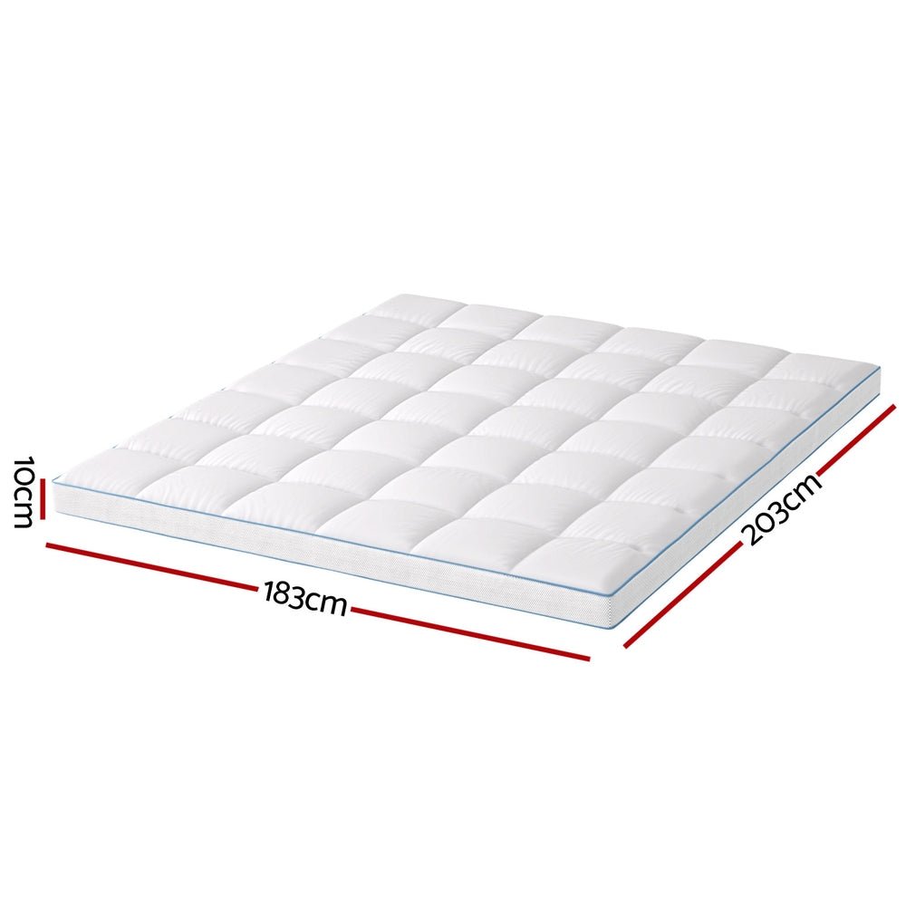 Mattress Topper Pillowtop Bamboo 10cm King - Furniture > Mattresses > Mattress Toppers - Rivercity House & Home Co. (ABN 18 642 972 209) - Affordable Modern Furniture Australia