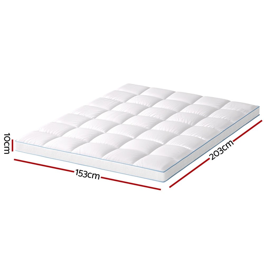 Mattress Topper Pillowtop Bamboo 10cm Queen - Furniture > Mattresses > Mattress Toppers - Rivercity House & Home Co. (ABN 18 642 972 209) - Affordable Modern Furniture Australia