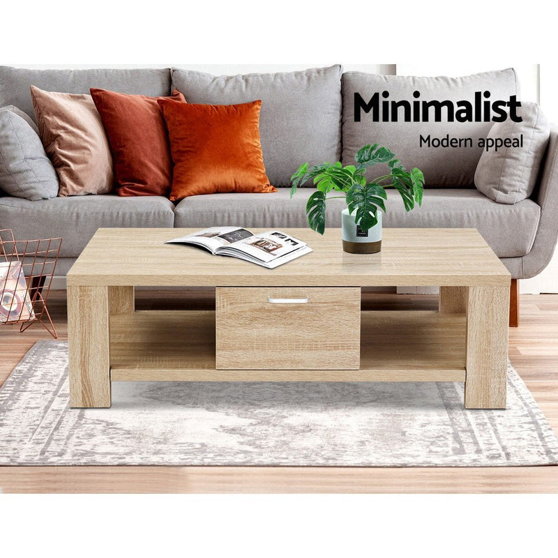 Maxi Coffee Table Oak - Rivercity House & Home Co. (ABN 18 642 972 209) - Affordable Modern Furniture Australia