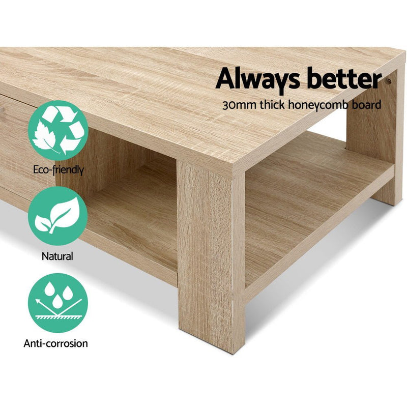 Maxi Coffee Table Oak - Rivercity House & Home Co. (ABN 18 642 972 209) - Affordable Modern Furniture Australia