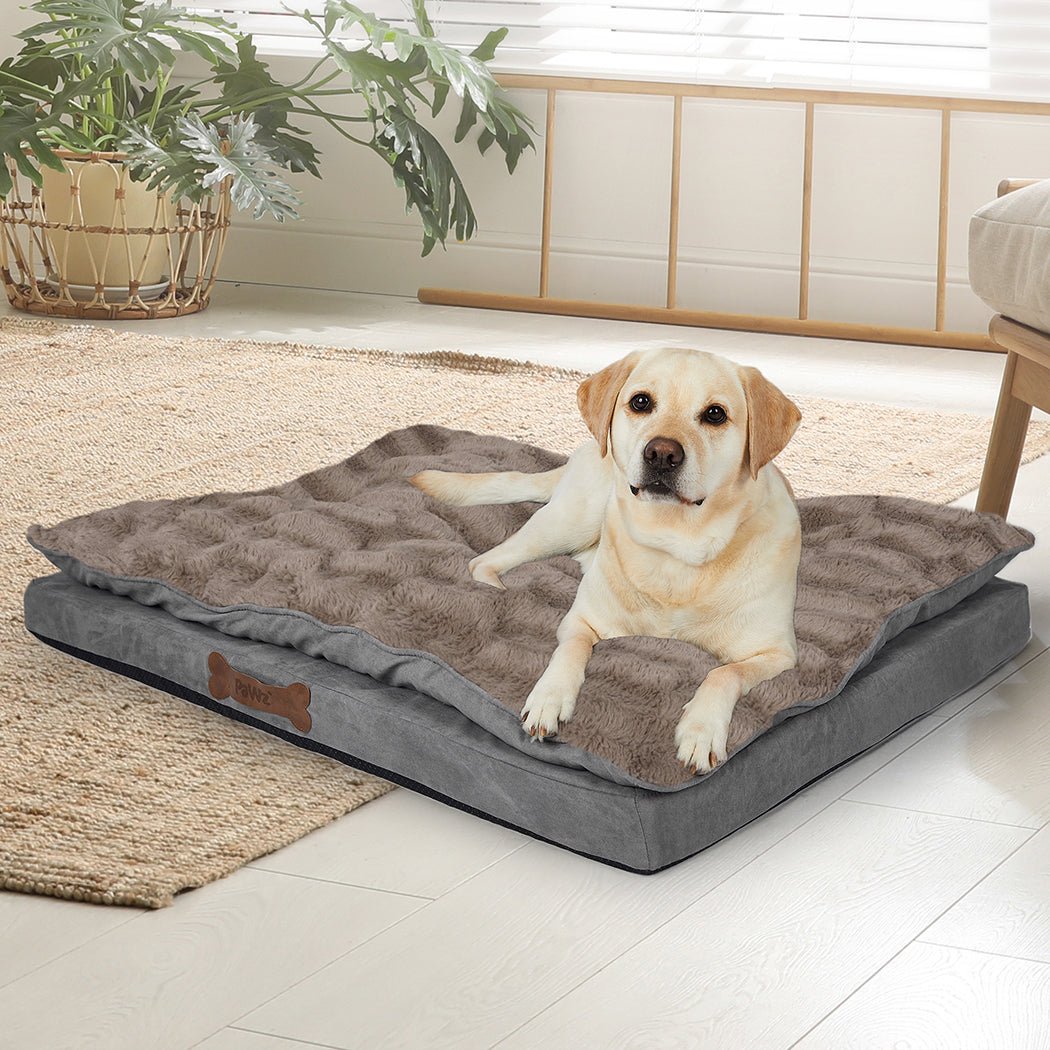 Medium Dog Calming Pet Bed Removable Cover - Khaki - Rivercity House & Home Co. (ABN 18 642 972 209) - Affordable Modern Furniture Australia