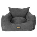 Medium Dog Car Booster Seat with Adjustable Belt and Pockets - Grey