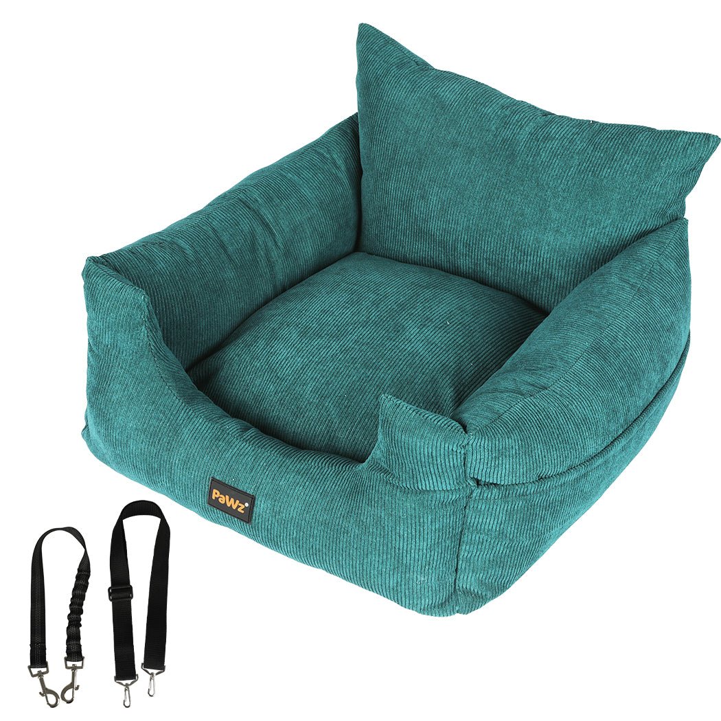 Medium Dog Car Booster Seat with Safety Belt and Pockets - Green - Rivercity House & Home Co. (ABN 18 642 972 209) - Affordable Modern Furniture Australia