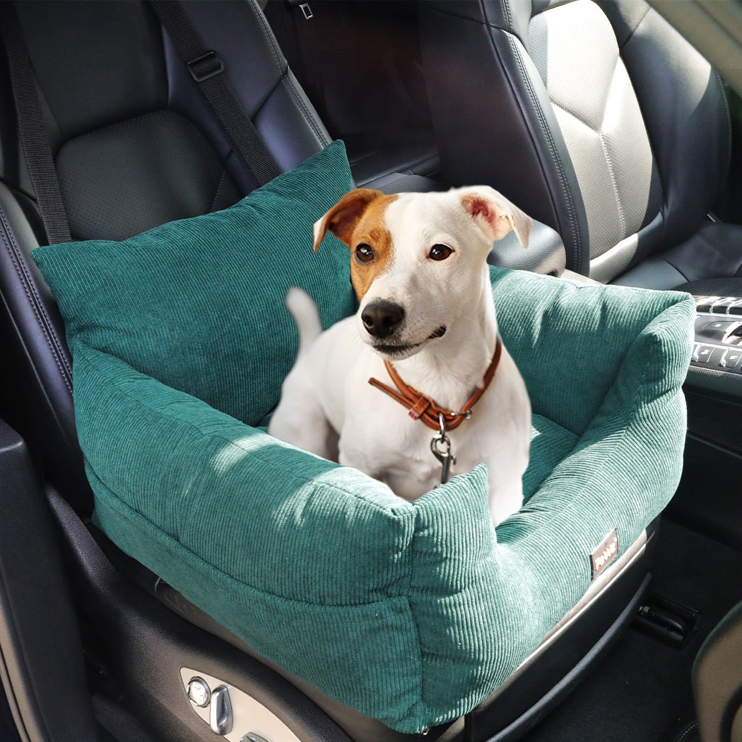 Medium Dog Car Booster Seat with Safety Belt and Pockets - Green - Rivercity House & Home Co. (ABN 18 642 972 209) - Affordable Modern Furniture Australia