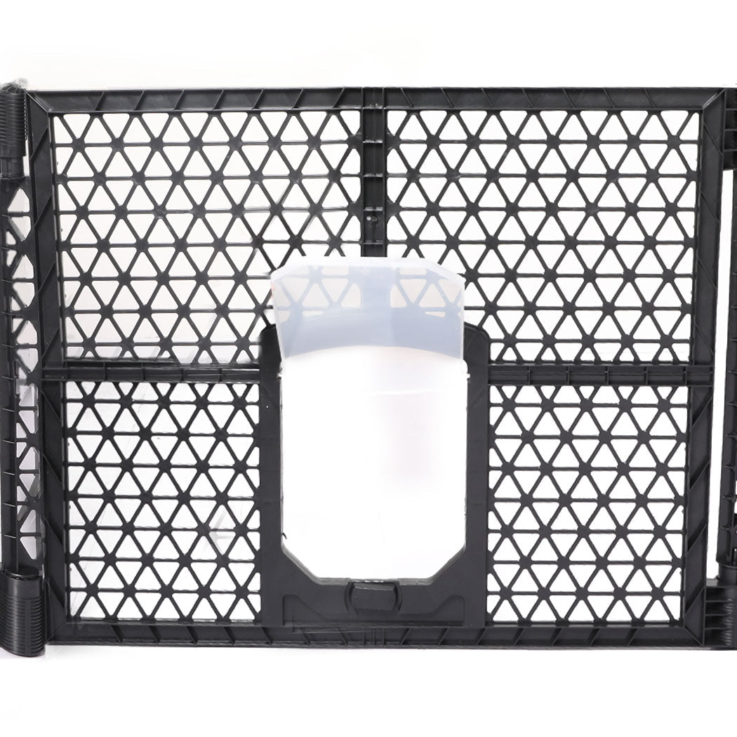 Medium Folding Plastic Pet Playpen with Lockable Gate - Black - Rivercity House & Home Co. (ABN 18 642 972 209) - Affordable Modern Furniture Australia