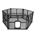 Medium Folding Plastic Pet Playpen with Lockable Gate - Black
