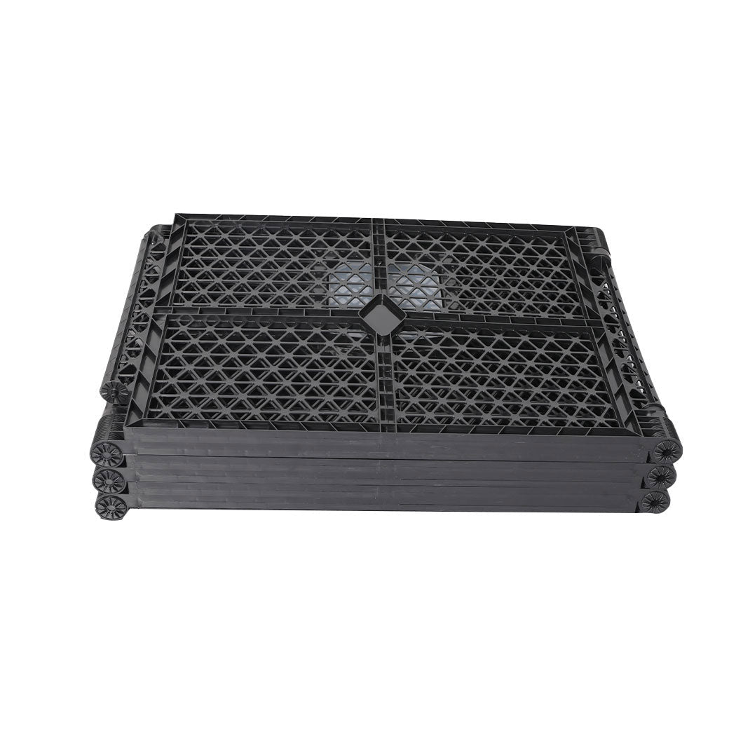 Medium Folding Plastic Pet Playpen with Lockable Gate - Black - Rivercity House & Home Co. (ABN 18 642 972 209) - Affordable Modern Furniture Australia