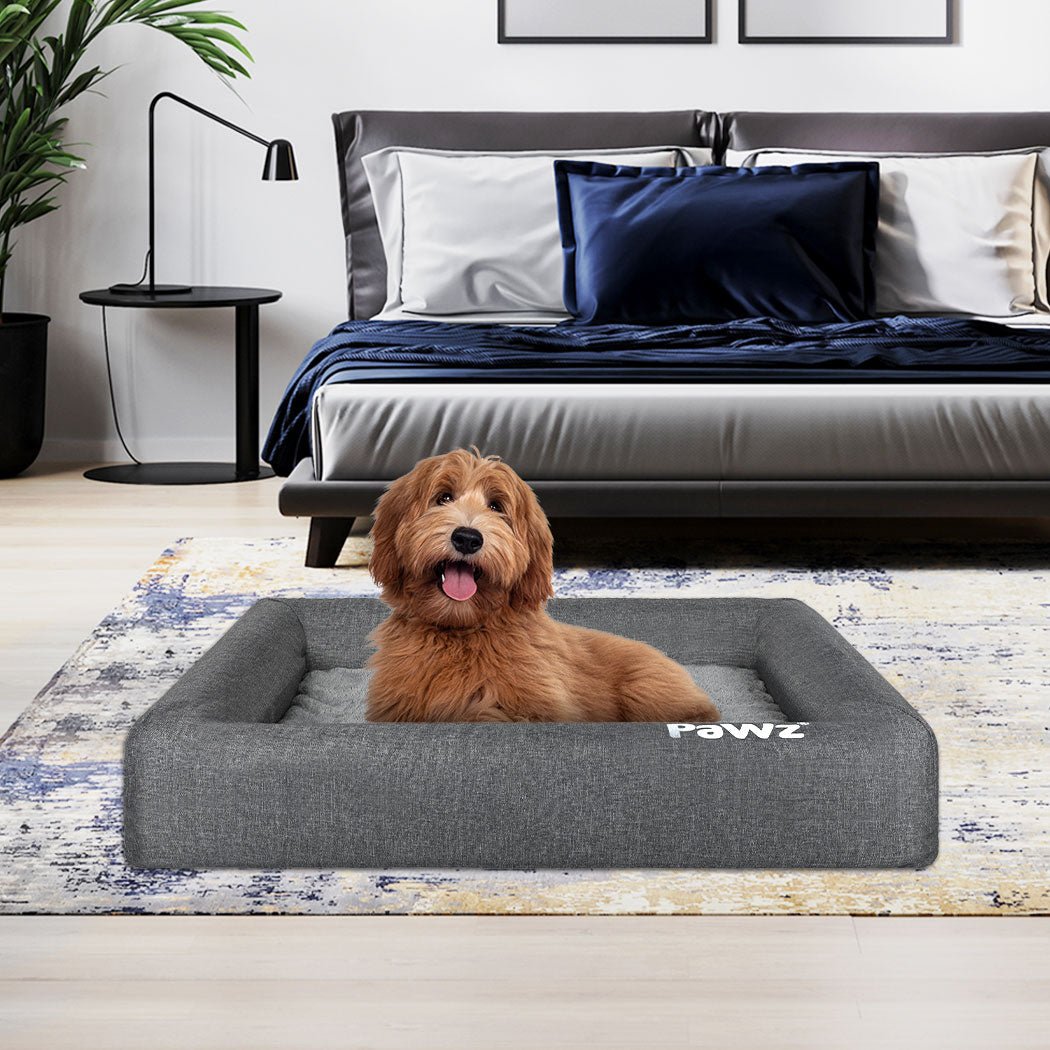 Medium Memory Foam Calming Dog Bed - Grey - Rivercity House & Home Co. (ABN 18 642 972 209) - Affordable Modern Furniture Australia