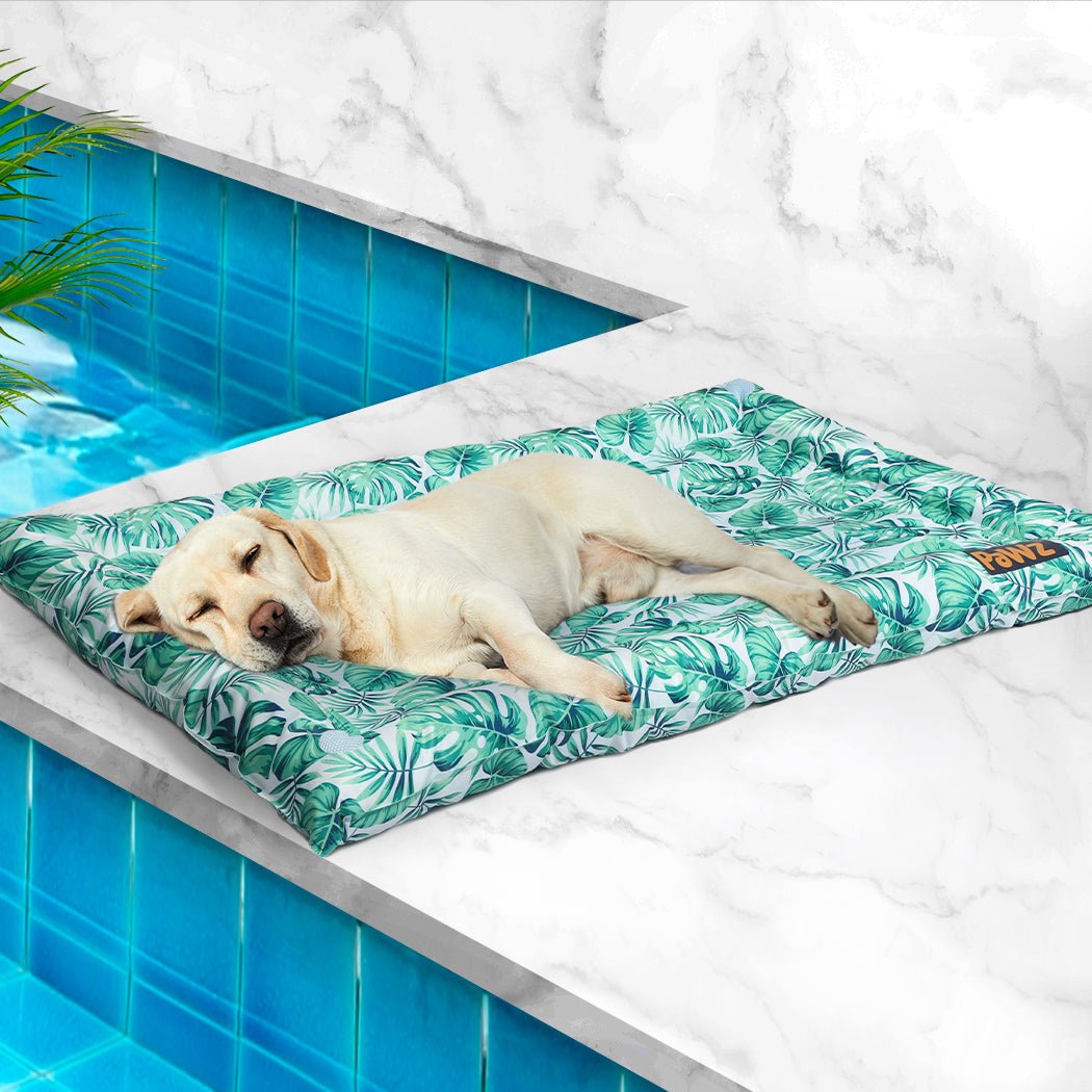 Medium Pet Cooling Gel Mat with Bolster for Cats and Dogs - Blue - Rivercity House & Home Co. (ABN 18 642 972 209) - Affordable Modern Furniture Australia