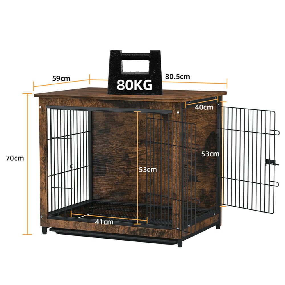 Medium Wooden Dog Crate Kennel 80.5x59x70cm Dual-Purpose End Table Nightstand - Pet Care > Dog Supplies > Dog Beds - Rivercity House & Home Co. (ABN 18 642 972 209) - Affordable Modern Furniture Australia