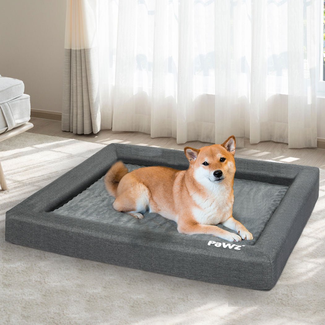 Memory Foam Calming Dog Bed Large - Grey - Rivercity House & Home Co. (ABN 18 642 972 209) - Affordable Modern Furniture Australia