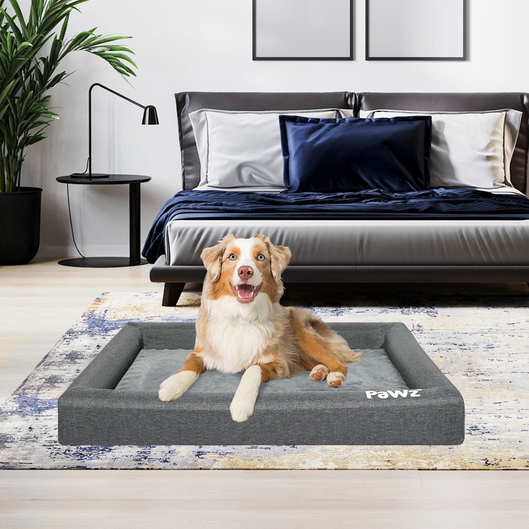 Memory Foam Calming Dog Bed Large - Grey - Rivercity House & Home Co. (ABN 18 642 972 209) - Affordable Modern Furniture Australia