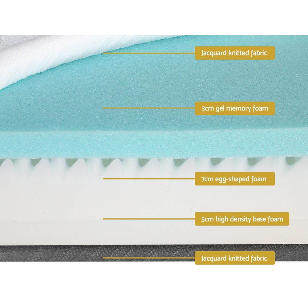 Memory Foam Mattress Bed Cool Gel Non Spring 15cm Double - Furniture > Mattresses > Mattress Toppers - Rivercity House & Home Co. (ABN 18 642 972 209) - Affordable Modern Furniture Australia
