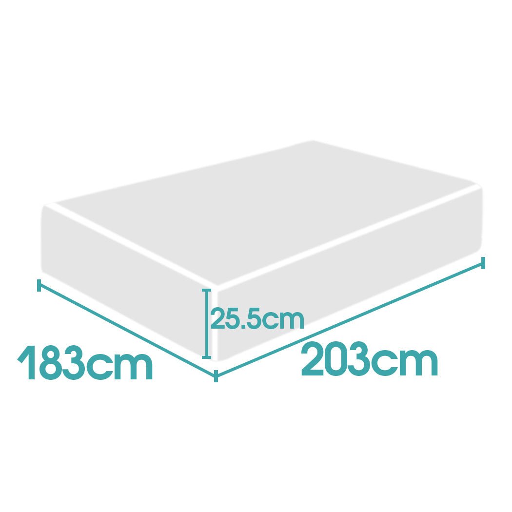 Memory Foam Mattress Topper 25.5cm with Removable Cover - White - Rivercity House & Home Co. (ABN 18 642 972 209) - Affordable Modern Furniture Australia