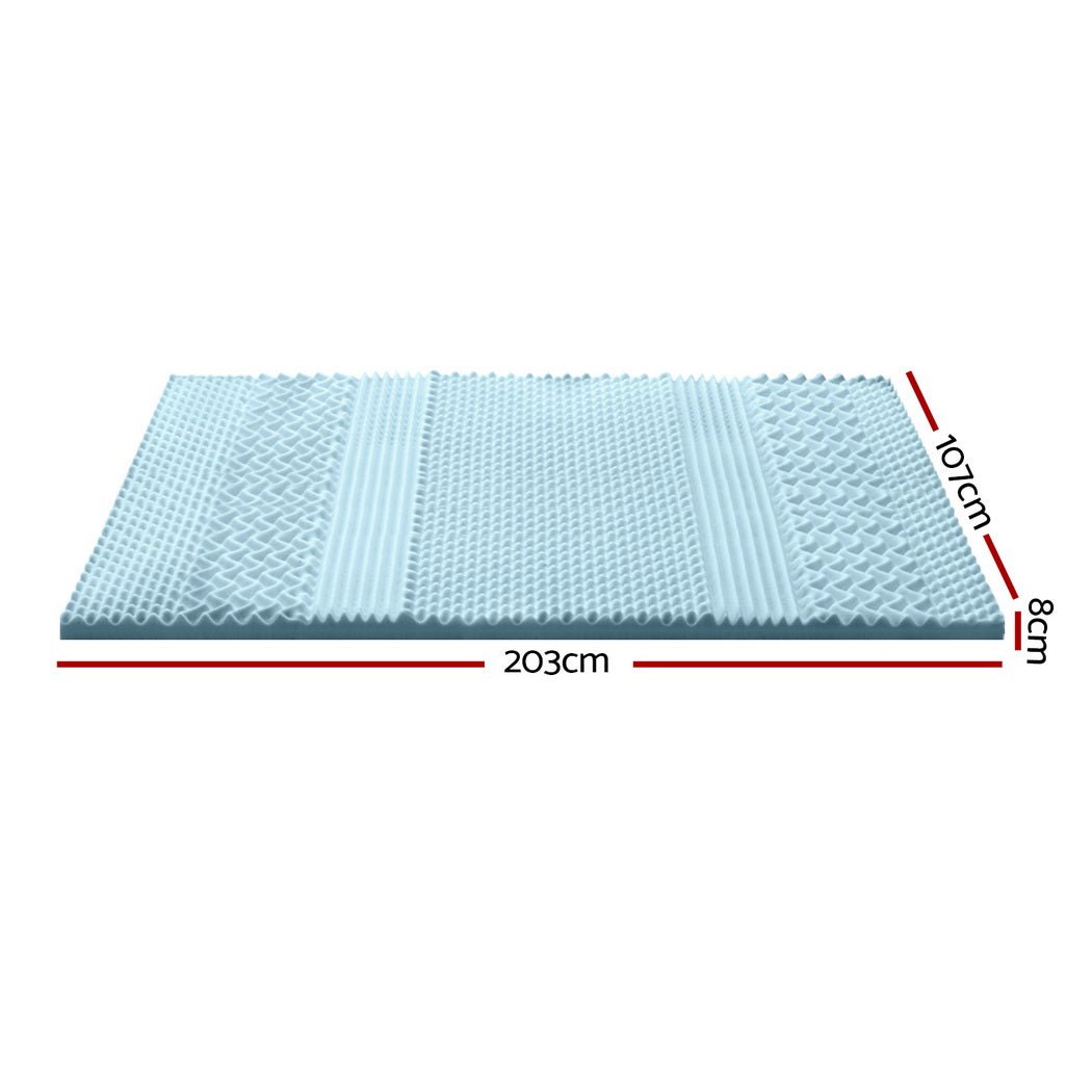 Memory Foam Mattress Topper 7 - Zone 8cm King Single - Furniture > Mattresses > Mattress Toppers - Rivercity House & Home Co. (ABN 18 642 972 209) - Affordable Modern Furniture Australia