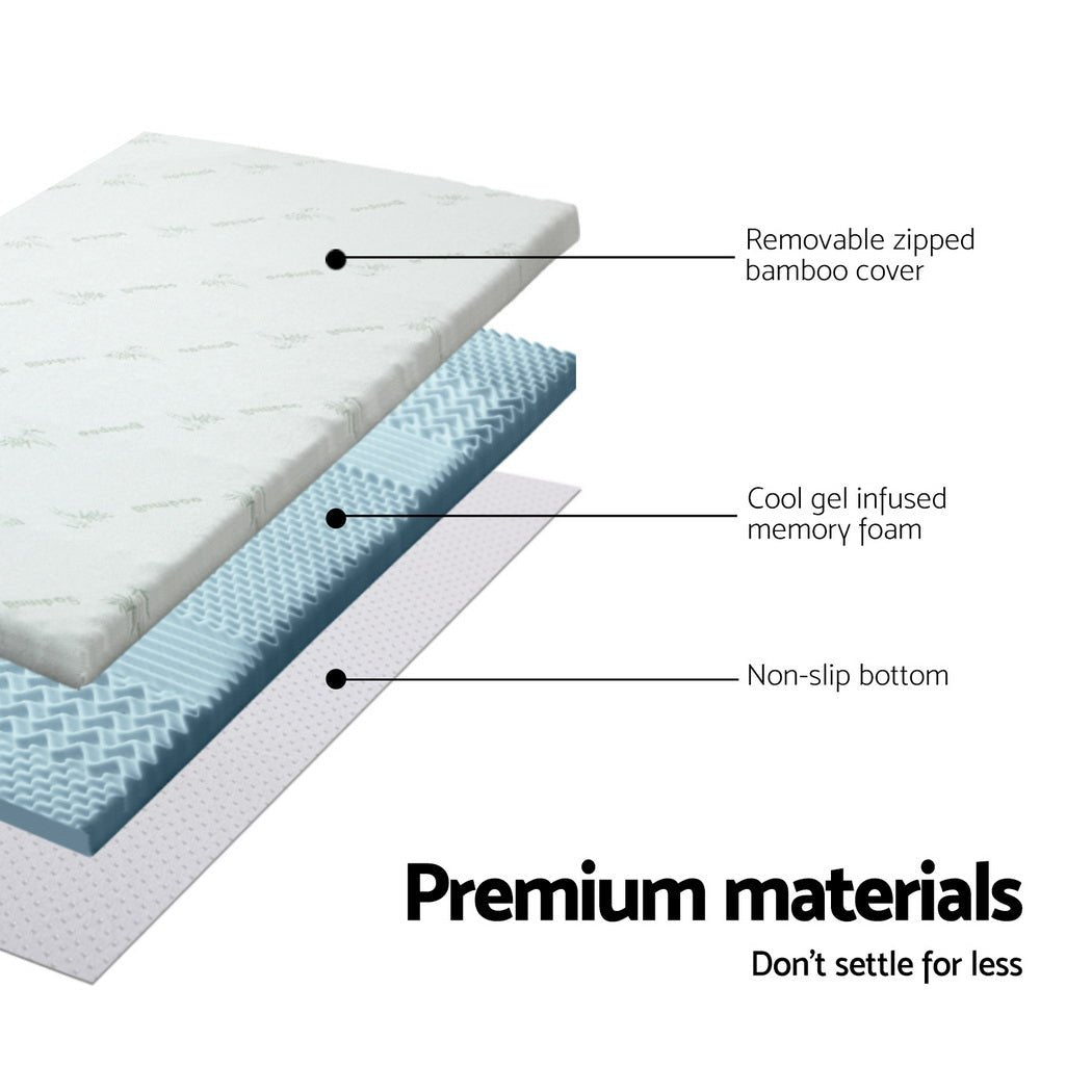 Memory Foam Mattress Topper 7 - Zone 8cm King Single - Furniture > Mattresses > Mattress Toppers - Rivercity House & Home Co. (ABN 18 642 972 209) - Affordable Modern Furniture Australia