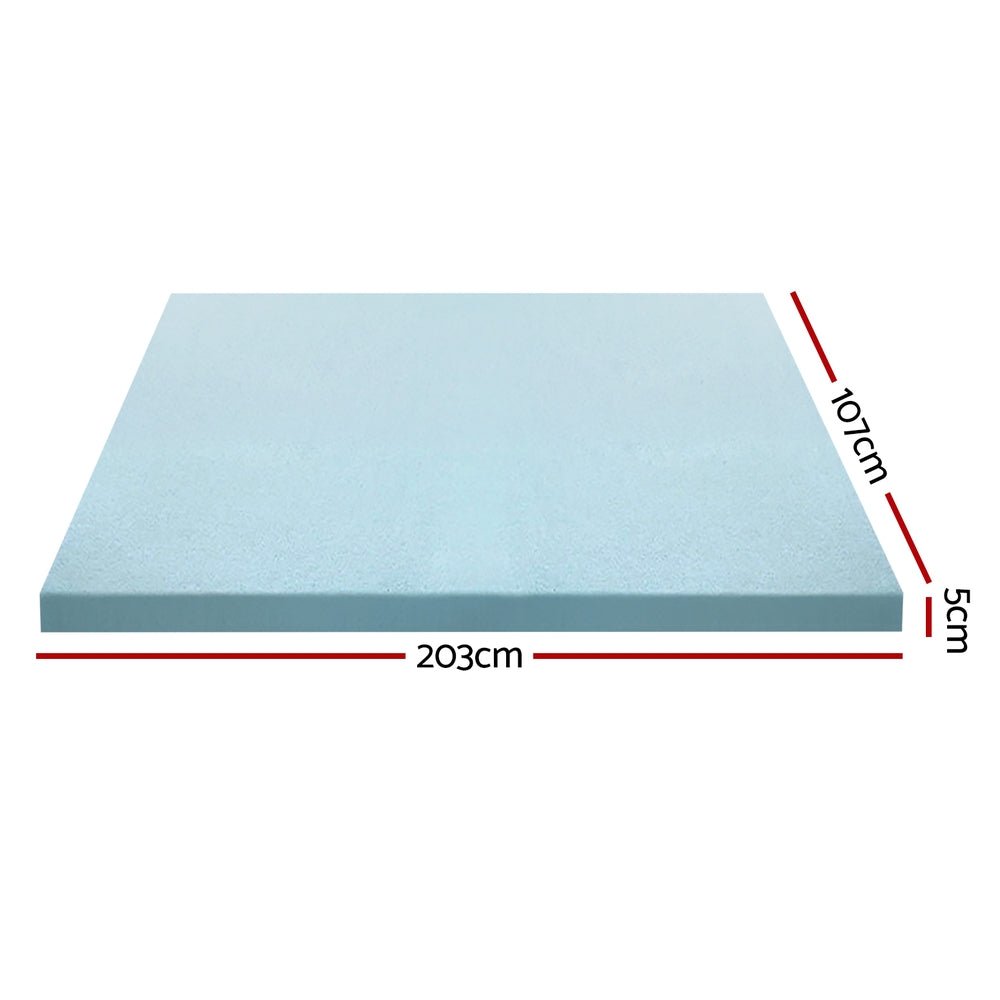 Memory Foam Mattress Topper Cool Gel 5cm King Single - Furniture > Mattresses > Mattress Toppers - Rivercity House & Home Co. (ABN 18 642 972 209) - Affordable Modern Furniture Australia