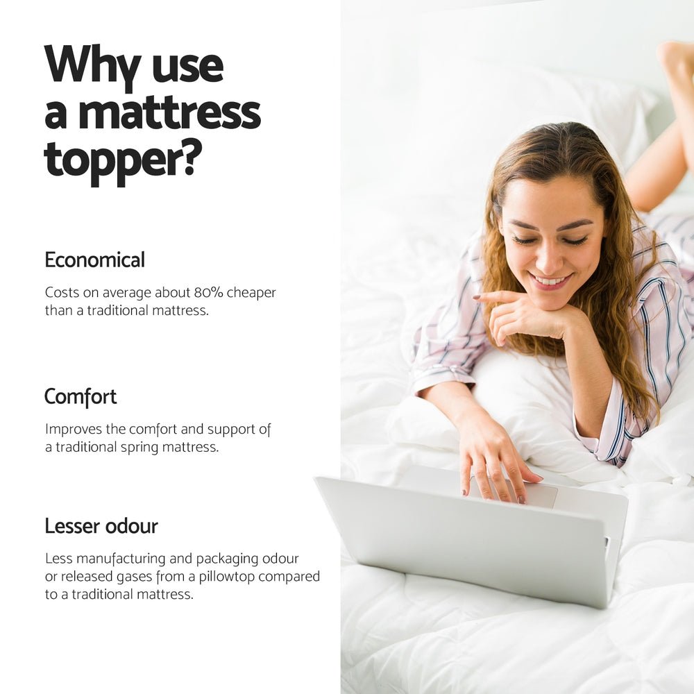 Memory Foam Mattress Topper Egg Crate 5cm King Single - Furniture > Mattresses > Mattress Toppers - Rivercity House & Home Co. (ABN 18 642 972 209) - Affordable Modern Furniture Australia
