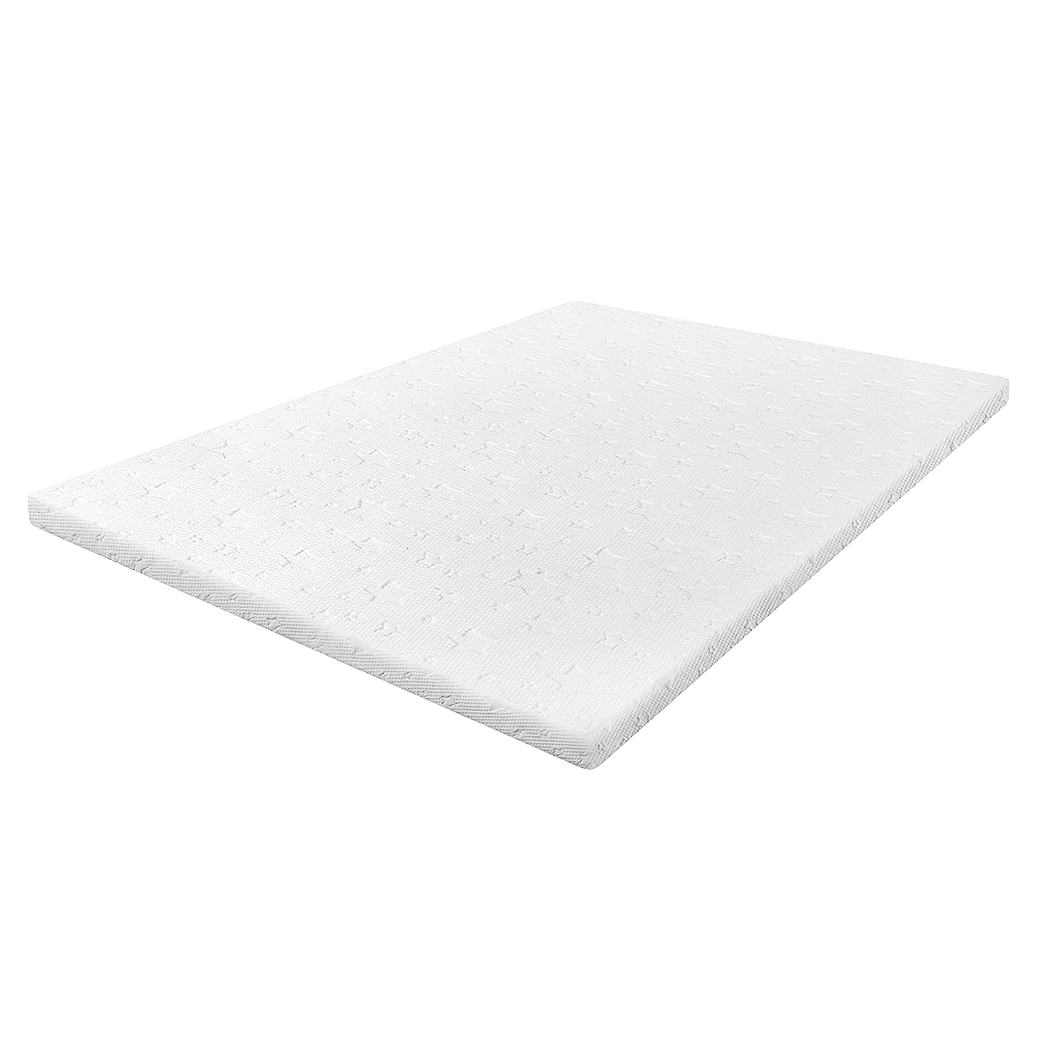 Memory Foam Mattress Topper King Single 5cm Dual - Sided Comfort - White - Rivercity House & Home Co. (ABN 18 642 972 209) - Affordable Modern Furniture Australia