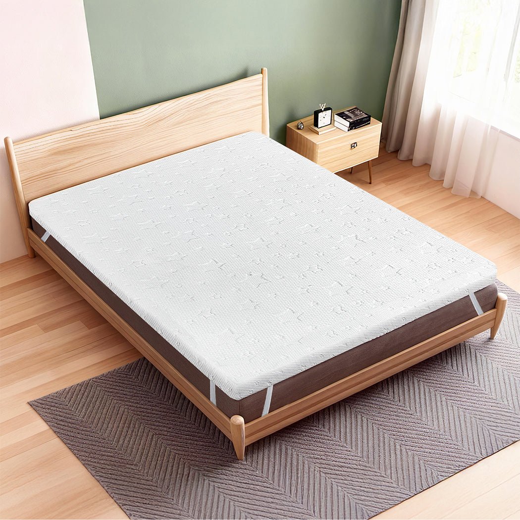 Memory Foam Mattress Topper King Single 5cm Dual - Sided Comfort - White - Rivercity House & Home Co. (ABN 18 642 972 209) - Affordable Modern Furniture Australia