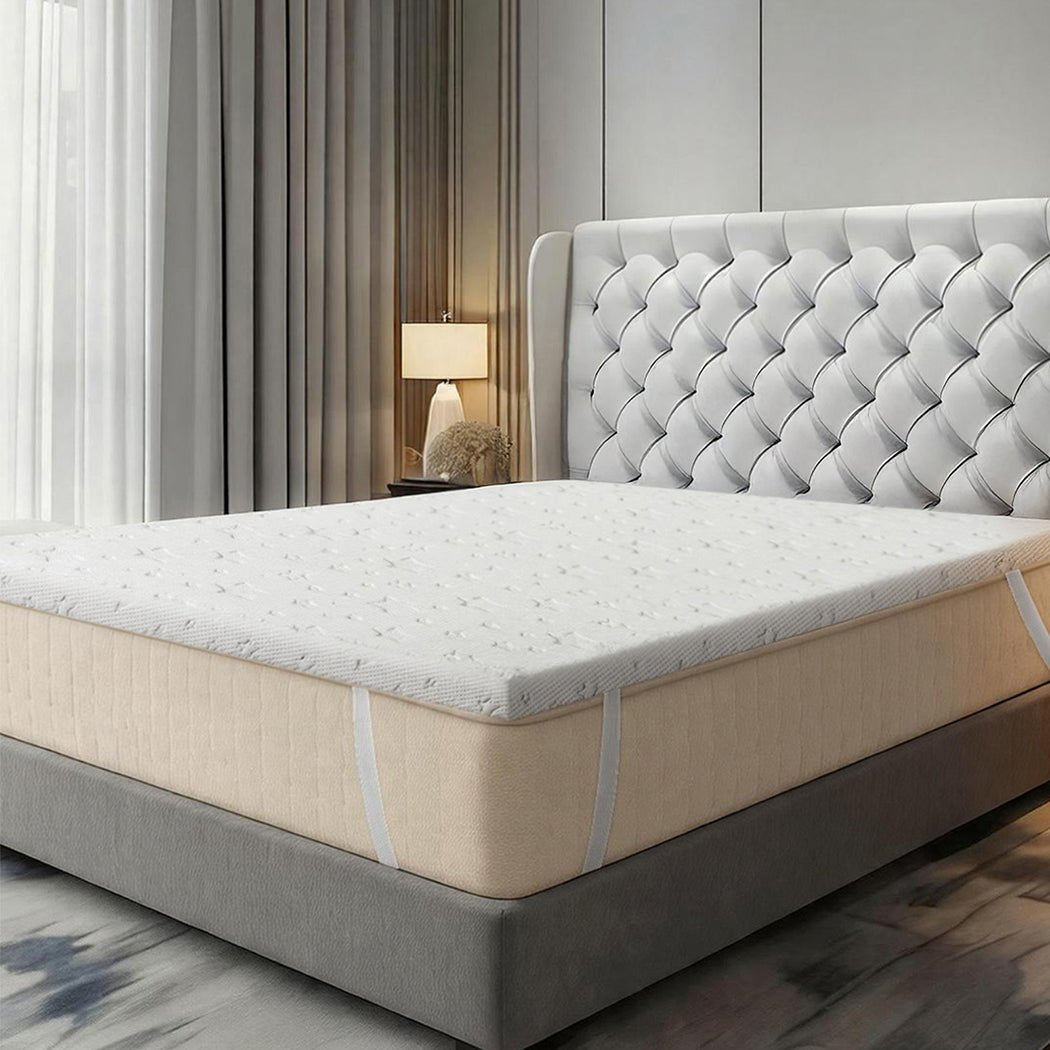 Memory Foam Mattress Topper King Single 5cm Dual - Sided Comfort - White - Rivercity House & Home Co. (ABN 18 642 972 209) - Affordable Modern Furniture Australia