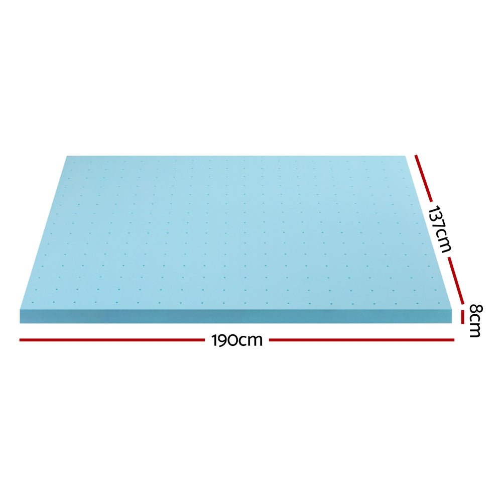 Memory Foam Mattress Topper Ventilated Cool Gel 8cm Double - Furniture > Mattresses > Mattress Toppers - Rivercity House & Home Co. (ABN 18 642 972 209) - Affordable Modern Furniture Australia