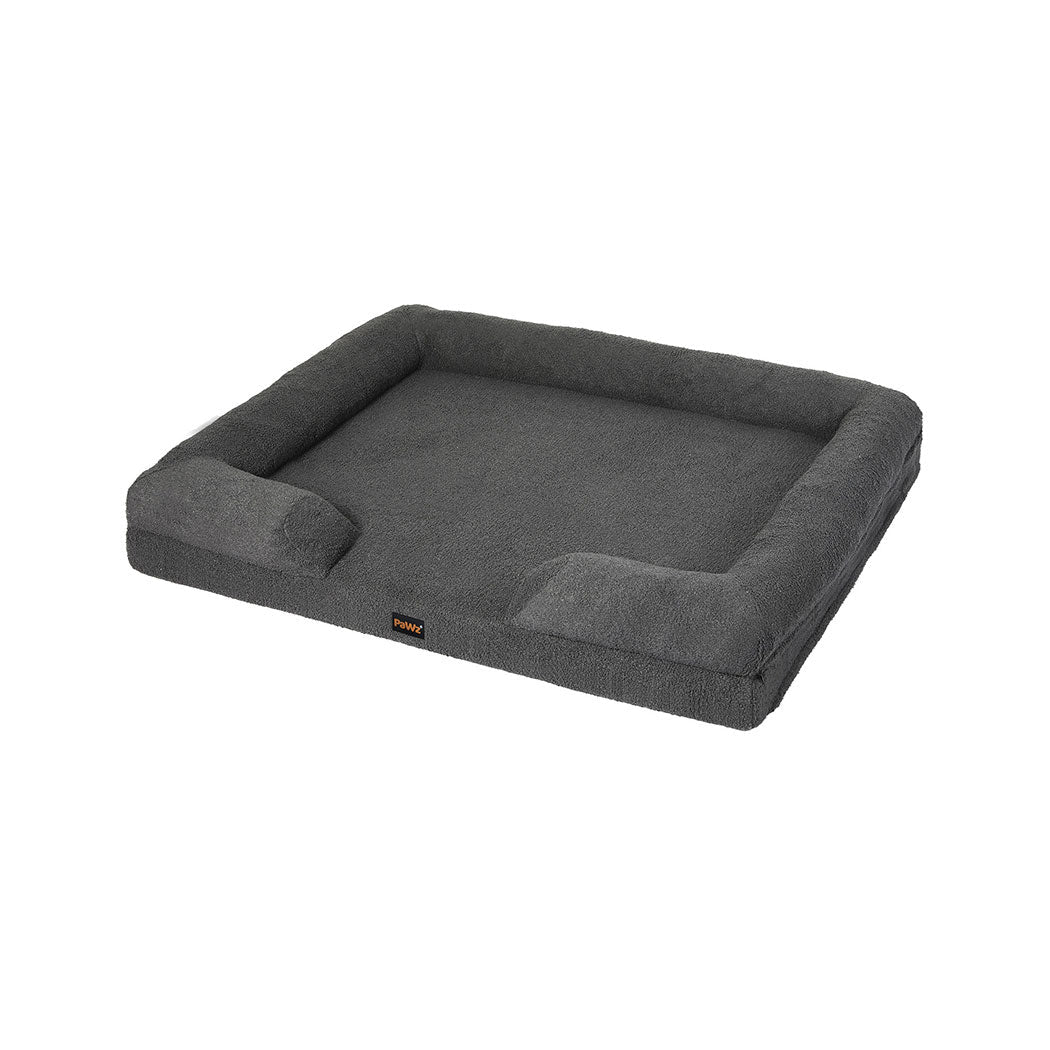 Memory Foam Orthopaedic Pet Sofa Bed with Raised Rim - Grey - Rivercity House & Home Co. (ABN 18 642 972 209) - Affordable Modern Furniture Australia