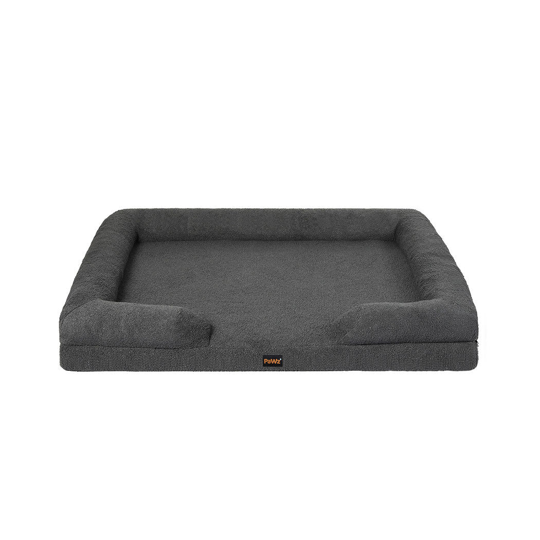 Memory Foam Orthopaedic Pet Sofa Bed with Raised Rim - Grey - Rivercity House & Home Co. (ABN 18 642 972 209) - Affordable Modern Furniture Australia