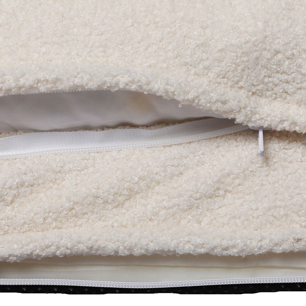Memory Foam Orthopaedic Pet Sofa Bed with Raised Rim - White - Rivercity House & Home Co. (ABN 18 642 972 209) - Affordable Modern Furniture Australia