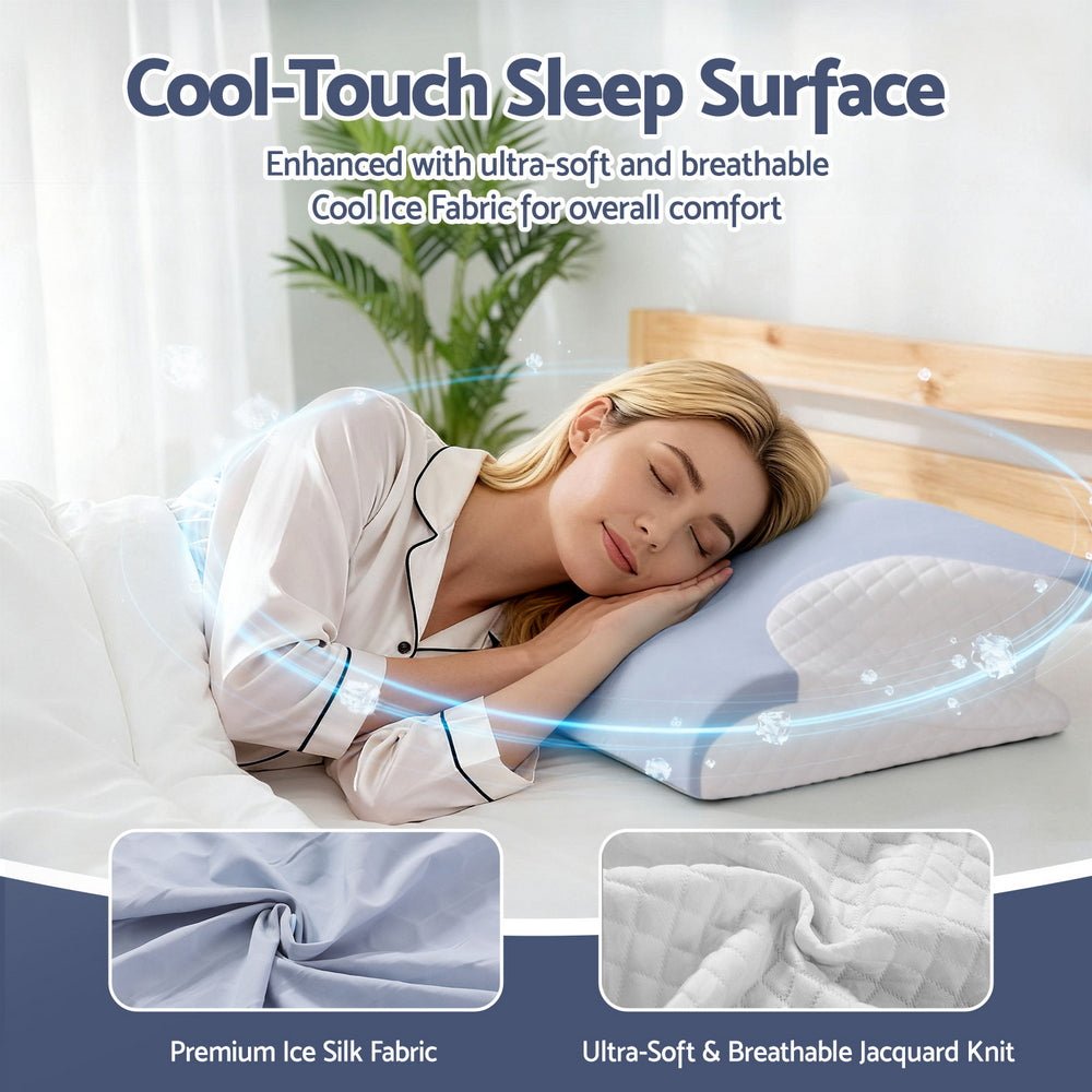 Memory Foam Pillow Ergonomic Contour - Home & Garden > Bedding > Pillows - Rivercity House & Home Co. (ABN 18 642 972 209) - Affordable Modern Furniture Australia