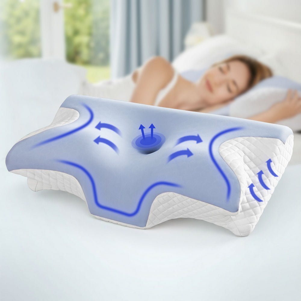 Memory Foam Pillow Ergonomic Contour - Home & Garden > Bedding > Pillows - Rivercity House & Home Co. (ABN 18 642 972 209) - Affordable Modern Furniture Australia