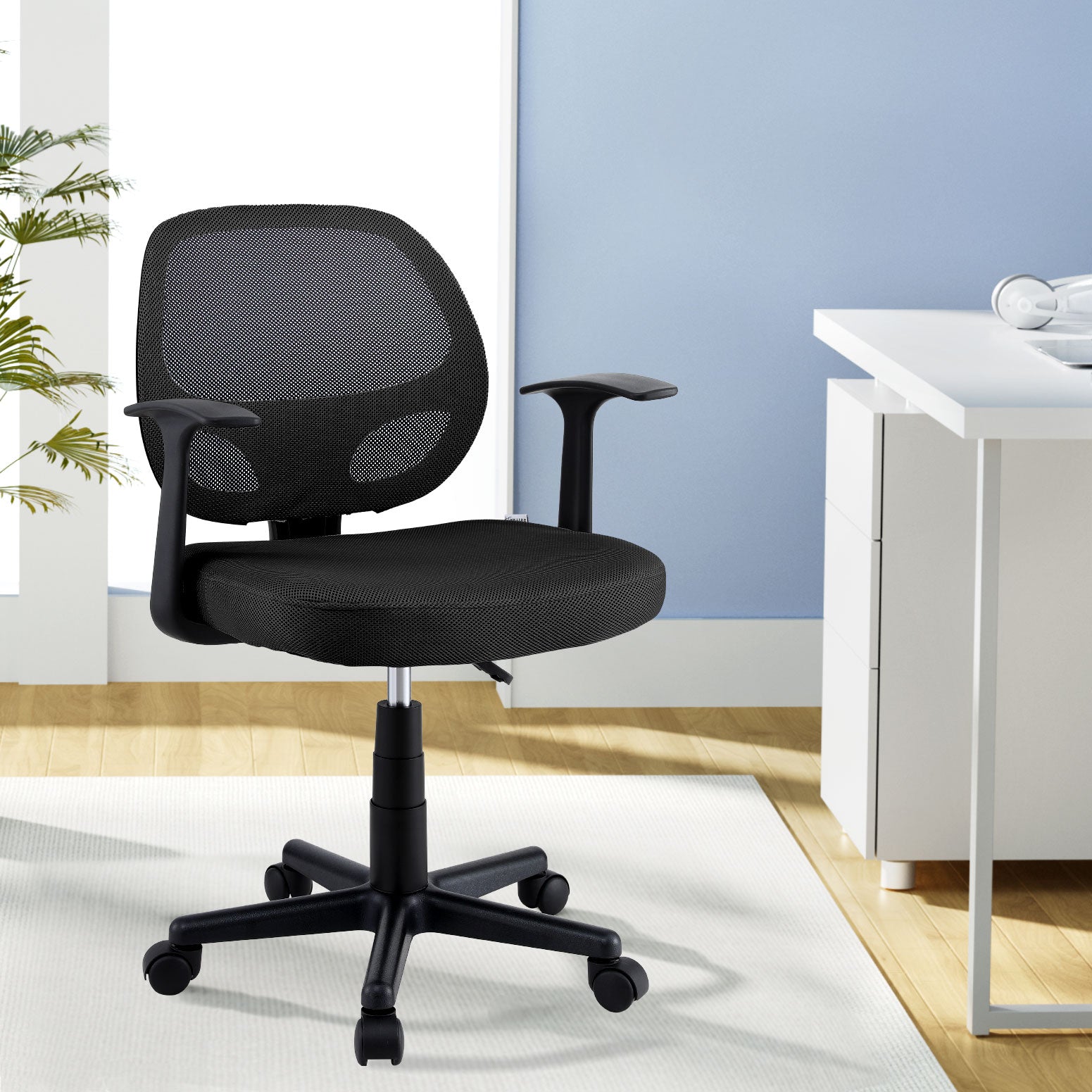 Mesh Office Chair Computer Gaming Desk Chairs Work Study Mid Back Black - Furniture > Office > Office & Desk Chairs - Rivercity House & Home Co. (ABN 18 642 972 209) - Affordable Modern Furniture Australia